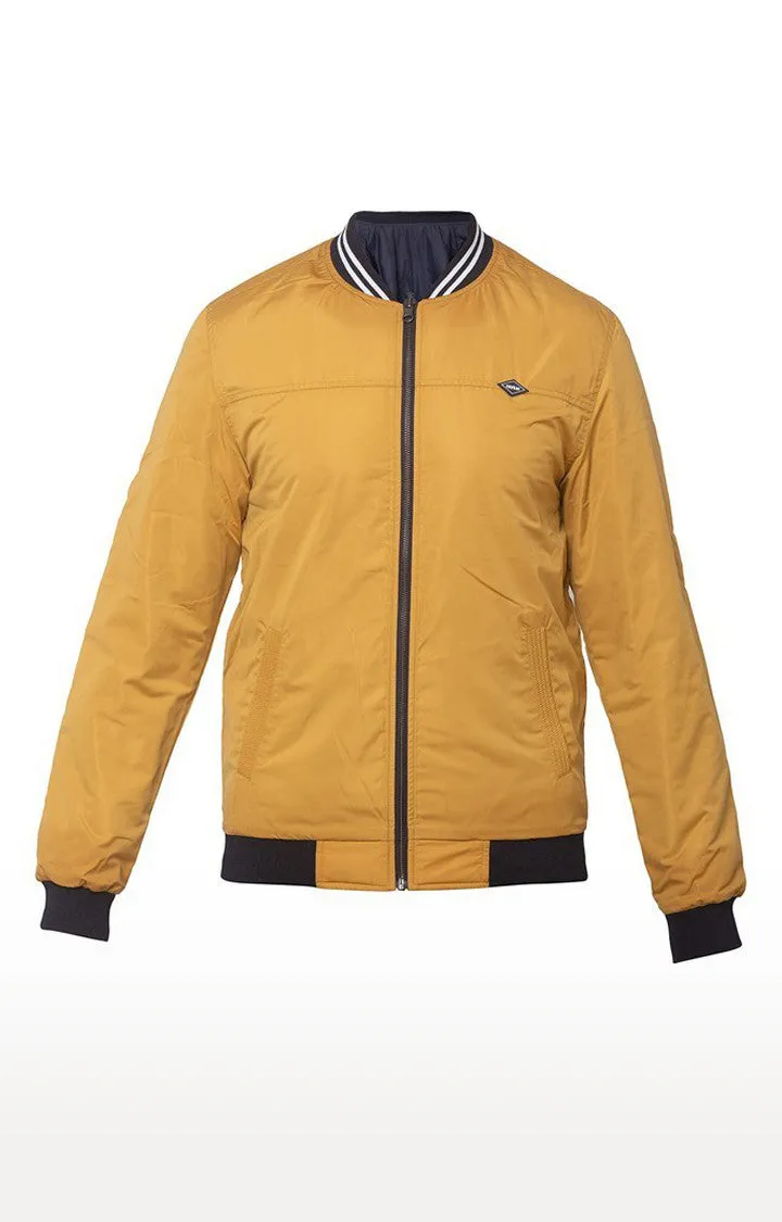 Spykar Men Mustard Polyester Straight Fit Jacket
